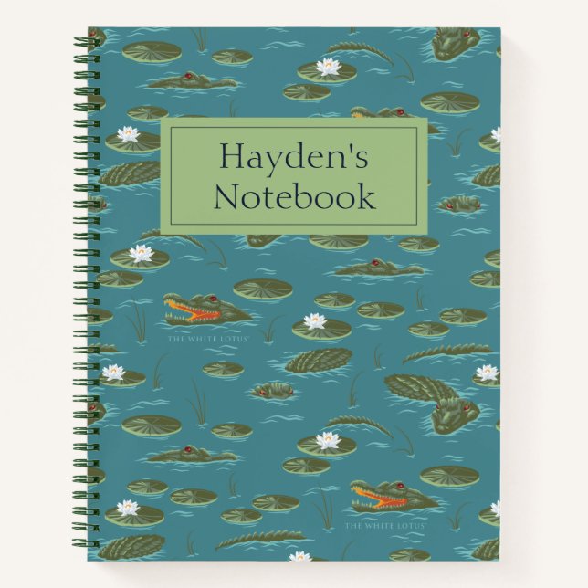 Cuaderno El patrón de agua del lagarto blanco Lotus (Anverso)