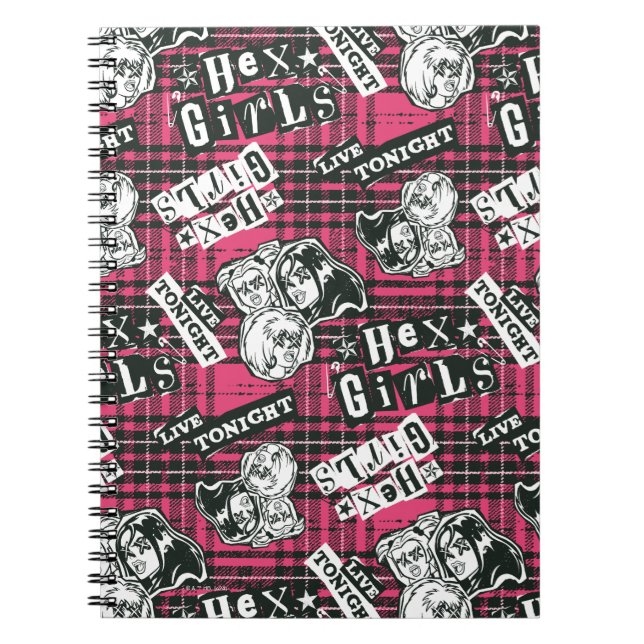 Cuaderno El patrón de cuadros punk de las Hex Girls (Frente)