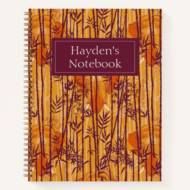 Cuaderno El patrón de safari del Lotus blanco (Anverso)