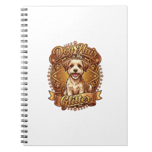 Cuaderno El pelo de perro es cinta dorada esponjosa brillan