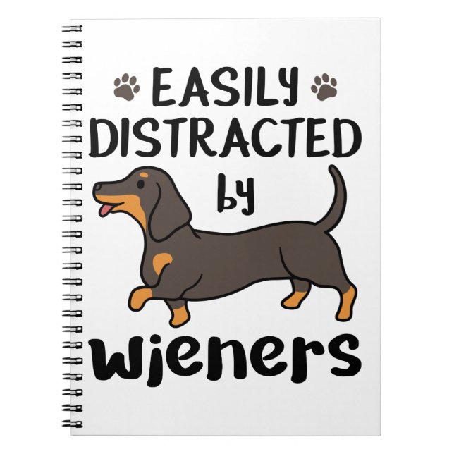 Cuaderno El perro de Dachshund es fácilmente distraído por  (Frente)