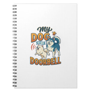 Cuaderno El perro es un timbre ladrando Blanco Azul_1