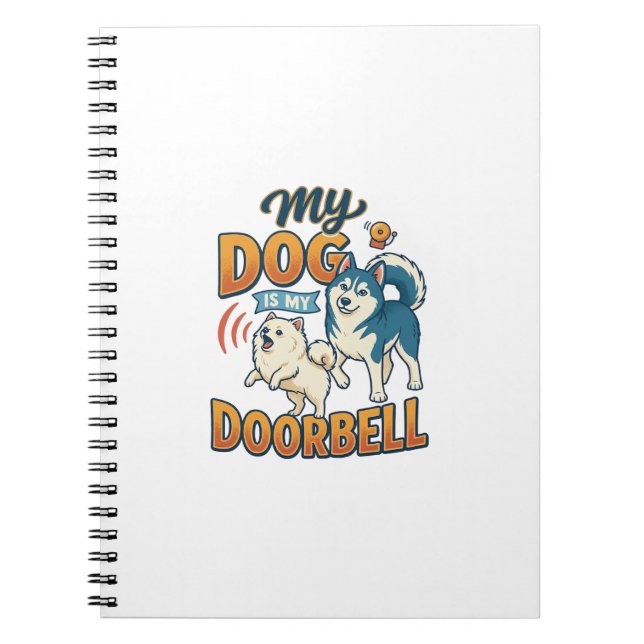 Cuaderno El perro es un timbre ladrando Blanco Azul_1 (Frente)