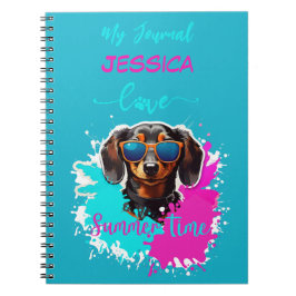 Cuaderno El perro lindo amor el verano el azul rosado