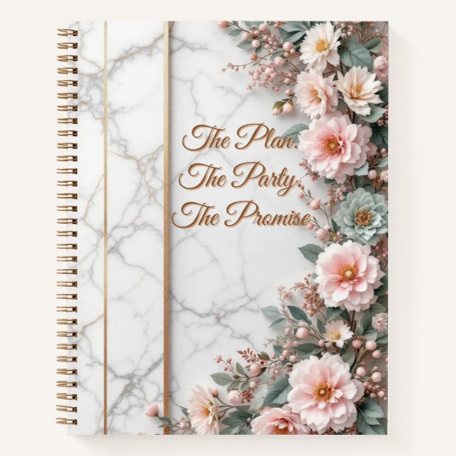 Cuaderno El Plan Maestro | Boda de Lujo de Mármol y Floral (Anverso)