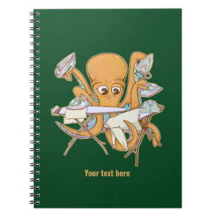 Cuaderno El planchado de pulpo, abrumado por las tareas.