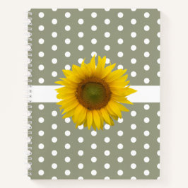 Cuaderno El polka girasol moderno puntos verde simple