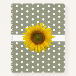 Cuaderno El polka girasol moderno puntos verde simple