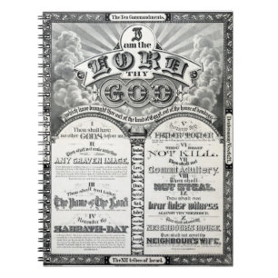 Cuaderno El poster 1876 del vintage de diez mandamientos