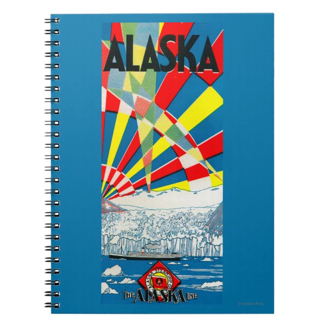 Cuaderno El Poster de Steamship de la Línea Alaska (Frente)