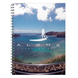 Cuaderno El practicar surf de Hawaii de la bahía de Hanaum