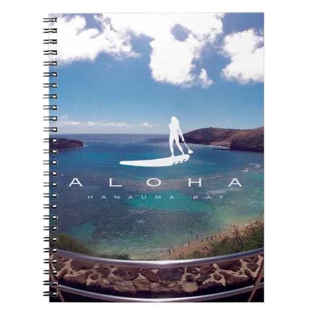 Cuaderno El practicar surf de Hawaii de la bahía de Hanauma (Frente)