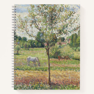 Cuaderno El prado con caballo gris, Eragny, pintura al óleo