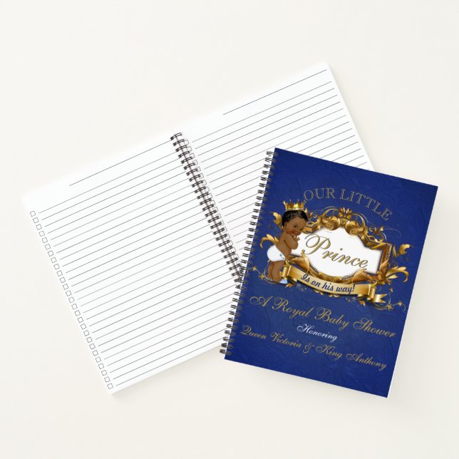 Cuaderno El príncipe africano Royal Baby Shower elegante Bo (Interior)