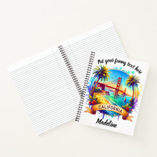 Cuaderno El puente Golden Gate junto a la playa al atardece