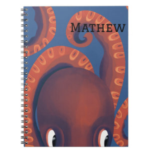 Cuaderno El pulpo de Naranja de búsqueda cutáneo personaliz