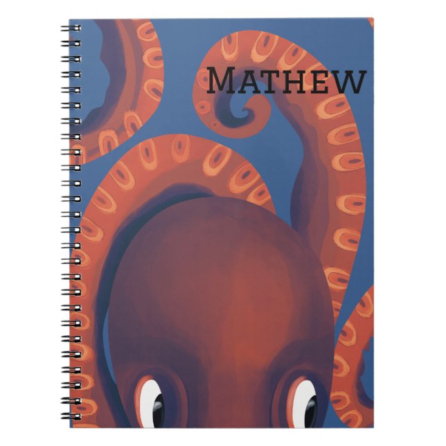 Cuaderno El pulpo de Naranja de búsqueda cutáneo personaliz (Frente)