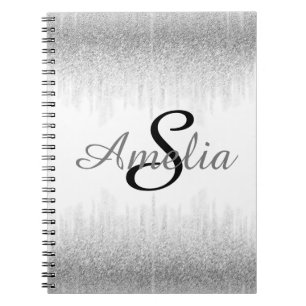 Cuaderno El purpurina femenino personalizado chispea nombre