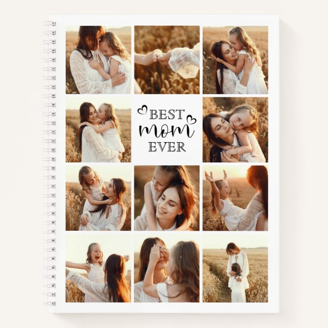 Cuaderno El regalo de Collage de fotos de la mejor mamá de  (Anverso)