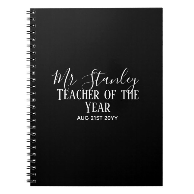Cuaderno El regalo de texto moderno personalizado del profe (Frente)