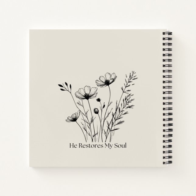 Cuaderno Él Restaura Mi Alma Diseño Minimalista (Reverso)