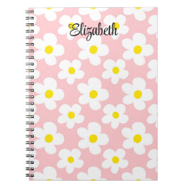 Cuaderno El retro de melocotón cutáneo daisies giratorio
