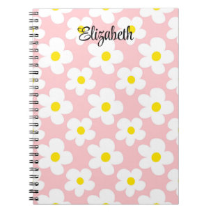 Cuaderno El retro de melocotón cutáneo daisies giratorio