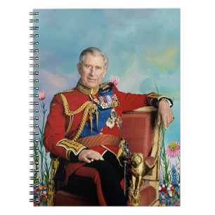 Cuaderno El Rey Carlos III con fondo de jardín de primavera