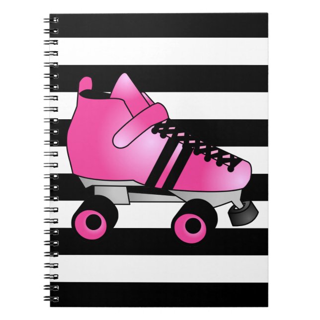 Cuaderno El rodillo Derby patina rosa y negro (Frente)