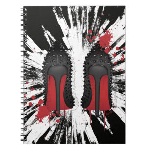 Cuaderno El rojo basa salpicones y goteos de los talones de