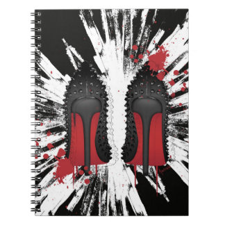 Cuaderno El rojo basa salpicones y goteos de los talones de