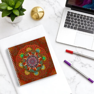 Cuaderno El rojo floral del filtro de Mandala escudero Mani