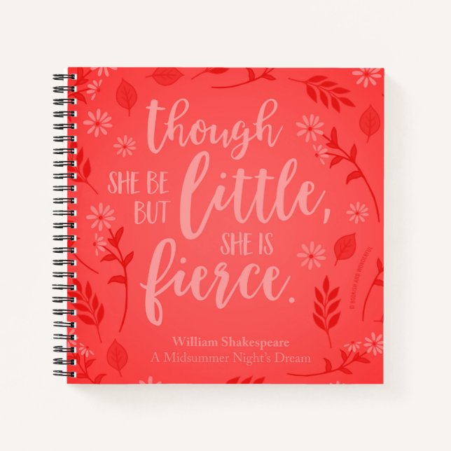 Cuaderno El rojo floral es pequeño pero fuerte William Shak (Anverso)