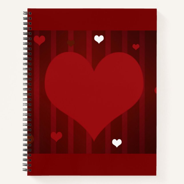 Cuaderno El rojo romántico y blanco me aman el corazón San  (Anverso)