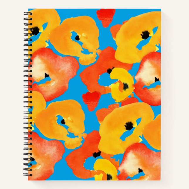 Cuaderno El rojo y el naranja adornan el arte floral (Anverso)