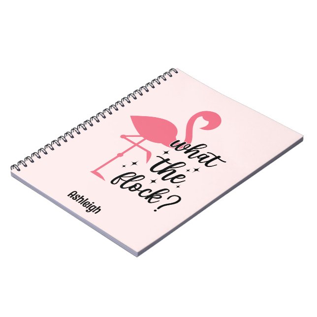Cuaderno El rosa gracioso lo personalizado del flamenco de  (Lado Izquierdo)