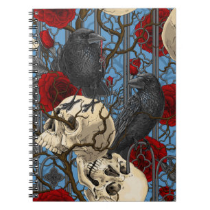 Cuaderno El secreto de Raven. Ilustracion gótico oscuro y m