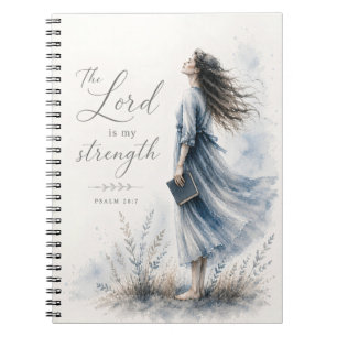 Cuaderno El Señor es mi Fuerza Salmo 28:7 Acuarela