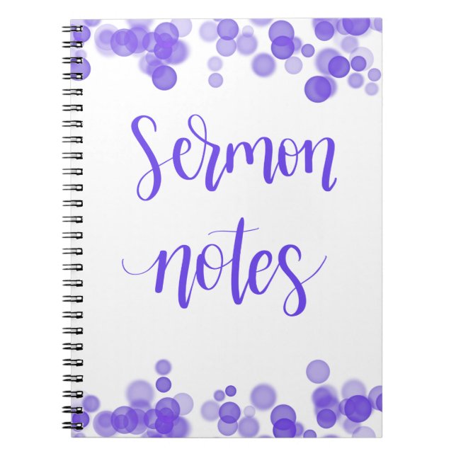 Cuaderno El sermón observa el cuaderno, mano puesta letras (Frente)