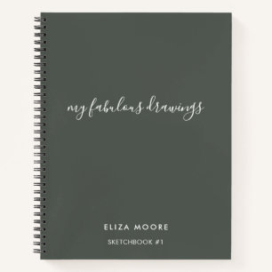 Cuaderno El Sketchbook personalizado moderno Sage Su nombre