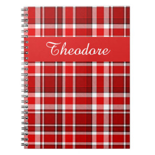 Cuaderno El tartán blanco rojo el de la tela escocesa