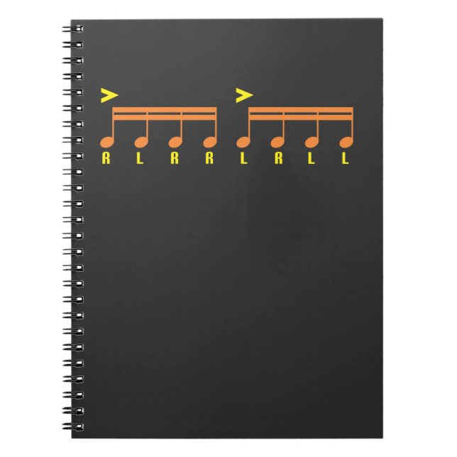 Cuaderno El teclear de la partitura del batería de (Frente)