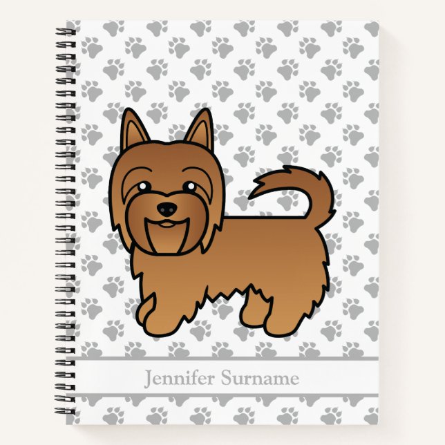 Cuaderno El Terrier Rojo Australiano Cute Cartog Dog (Anverso)