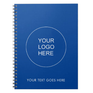 Cuaderno El texto del logotipo aquí plantilla Espiral azul 