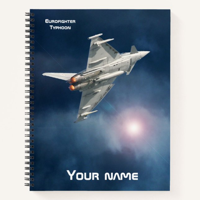 Cuaderno El Tifón Eurofighter, cielo nocturno, tu nombre (Anverso)