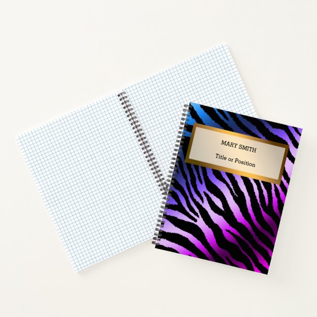 Cuaderno El tigre morado moderno de lujo agrega tu texto (Interior)