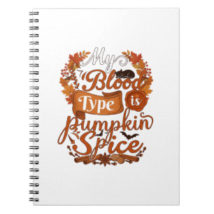 Cuaderno El tipo de sangre es gato negro de Halloween Pumpk