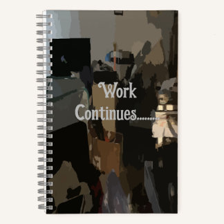 Cuaderno El trabajo continúa con el bloc de notas en espira