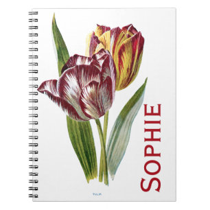 Cuaderno El tulipán del vintage florece Personnalised