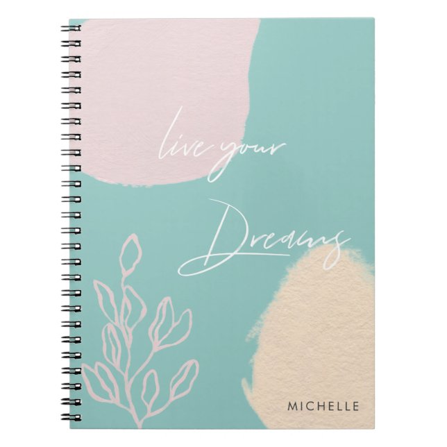 Cuaderno El turquesa moderno vive sus sueños Equipo portáti (Frente)